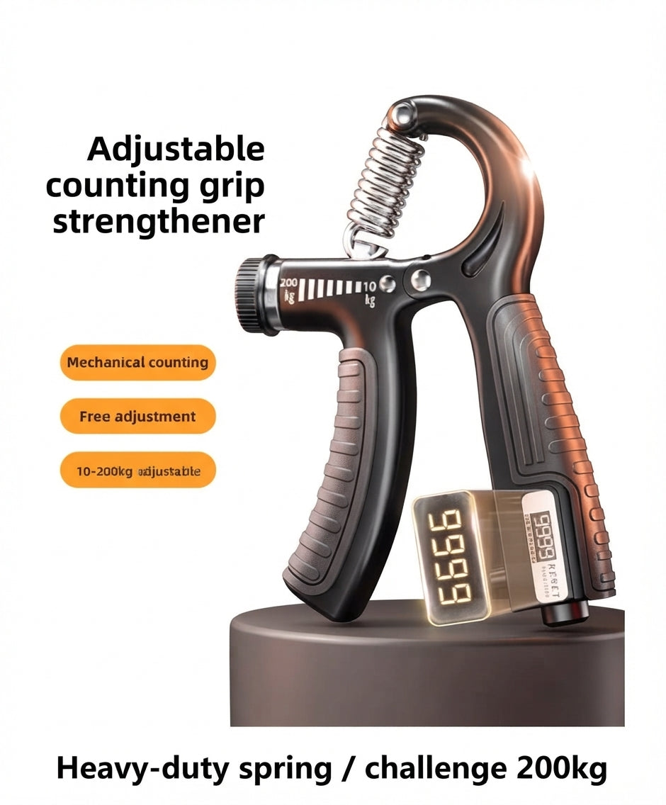 Adjustable grip strength trainer on a white background