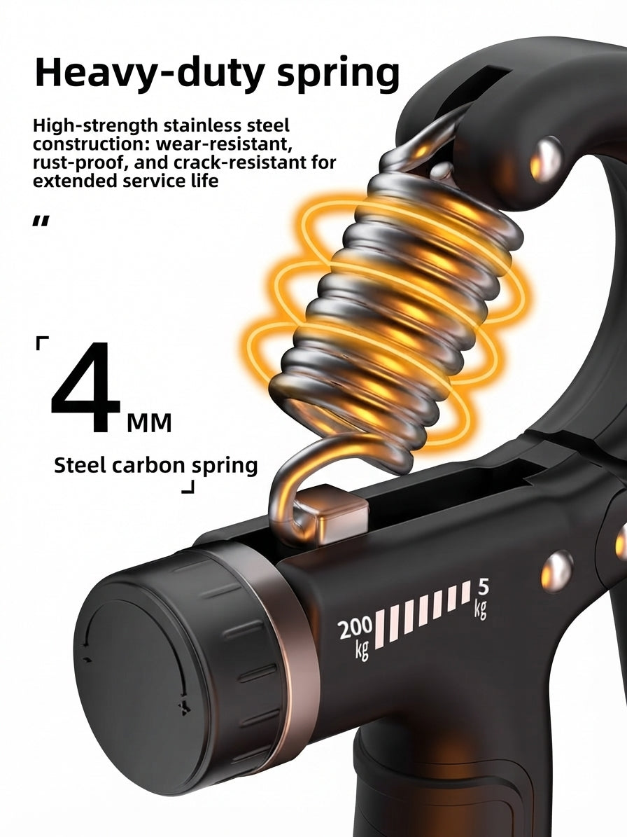 Grip strength trainer spring close-up on a white background